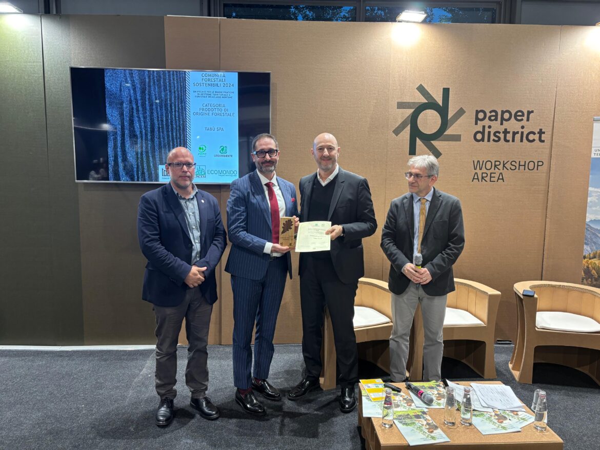 LEGAMBIENTE: PREMIO PEFC PER LE PRATICHE AMBIENTALI 4 PEFC Premio Miglior Prodotto di Origine Forestale a Tabu S.p.A